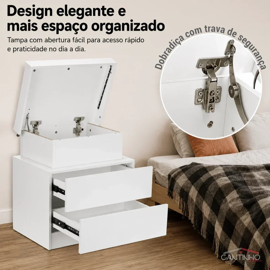Gaveteiro Inteligente LED Multifuncional com Carregador