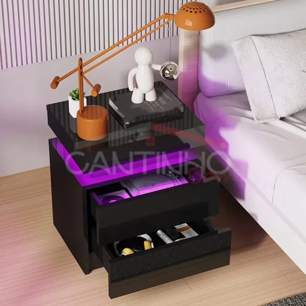 Gaveteiro Inteligente LED Multifuncional com Carregador